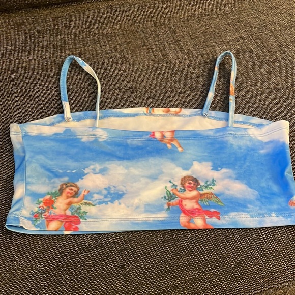 Zaful Angel Sky Print Crop Cami Top - Picture 4 of 7